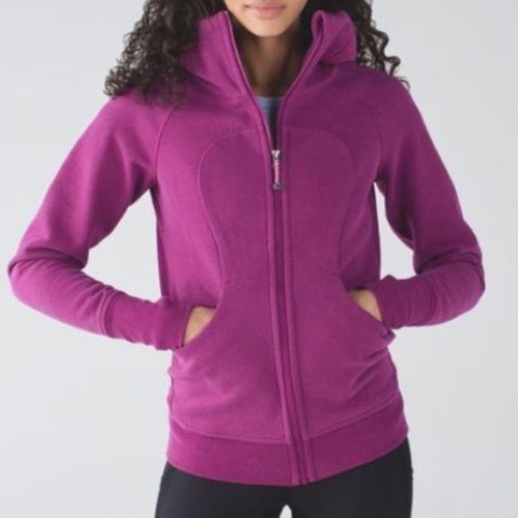 lululemon athletica Tops - Lululemon Purple Thick Hoodie Scuba Zip Jacket 2